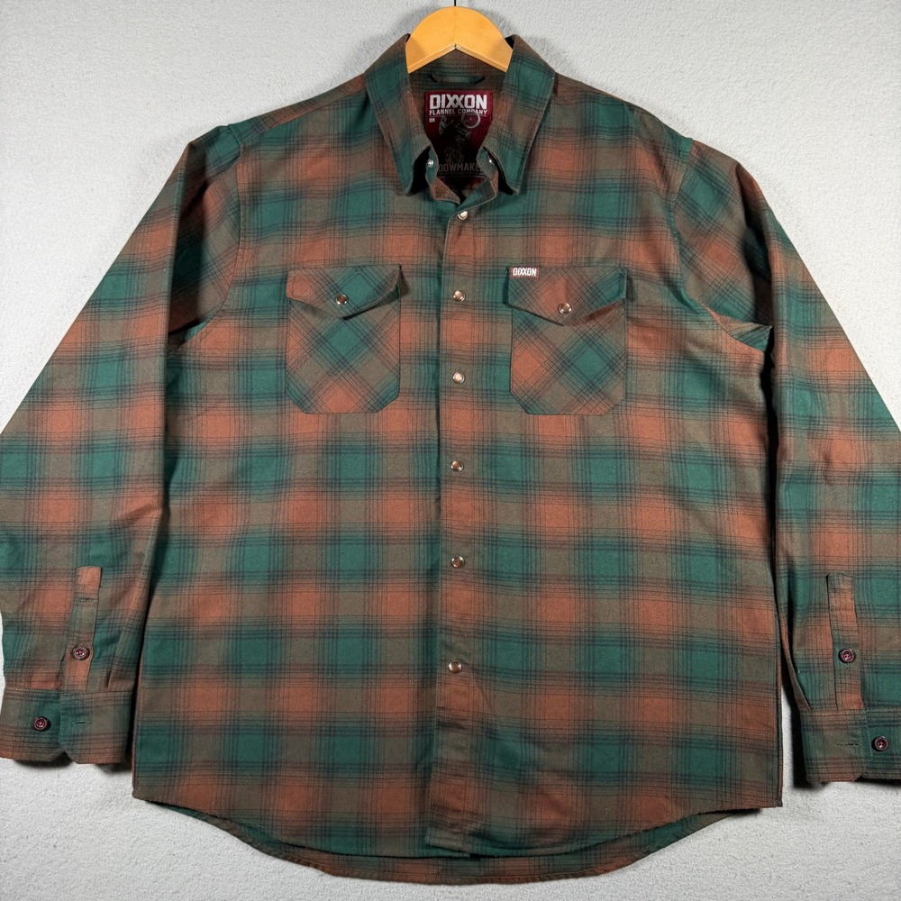 Dixxon Flannel Company Widowmaker Green Brown Plaid D-Tech Shirt Mens XL